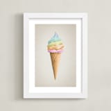 "Rainbow Ice Cream" - Art Print in Sherbet by Paola Benenati - Framed