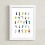 "American Sign Language ABCs" - Art Print in Rainbow by Jessie Steury - Framed