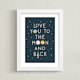 "Moon And Back" - Art Print in Midnight by Annie Holmquist - Framed