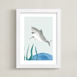 "Ocean Friends II" - Art Print in Shark by Teju Reval - Framed