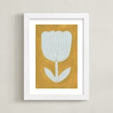 "Enchanted Tulip" - Art Print in Sun Yellow by Alisa Galitsyna - Framed