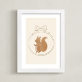 "Woodland Animal Frame - Squirrel" - Art Print in Cream by Creo Study - Framed