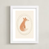 "Woodland Animal Frame - Fox" - Art Print in Cream by Creo Study - Framed