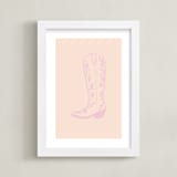 "Cowgirl I" - Art Print in Rose Petal Pink by Gwen - Framed