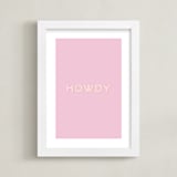 "Cowgirl II" - Art Print in Rose Petal Pink by Gwen - Framed