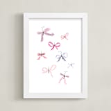 "Butterfly Bows" - Art Print in Lavender by Baumbirdy - Framed