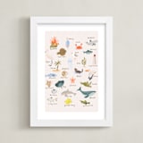 "Sea Alphabet" - Art Print in Blush by Kate Blalock - Framed
