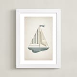 "Sailboat" - Art Print in Sky by Paola Benenati - Framed