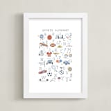"Sports Alphabet" - Art Print in Grey by Teju Reval - Framed