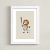 "Animal All-Stars 4" - Art Print in Dusty Beige by Malunio - Framed