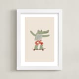 "Skater Croc" - Art Print in Beige by Zove Ahhh - Framed