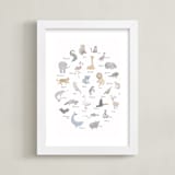 "ABC Animals" - Art Print in Brown by Dani Lugato - Framed