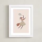 "Animal All-Stars 5" - Art Print in Dusty Beige by Malunio - Framed