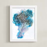 "Mop Head Hydrangea" - Art Print in Cheerful Blue by Amelia Gluba - Framed