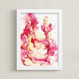 "Yupo Study Five" - Art Print in Flame Pink by Emily Magone - Framed