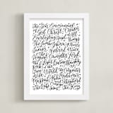 "All the Names of Jesus" - Art Print in Black by Laura Bolter - Framed