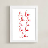 "Falala Calligraphy" - Art Print in Red by Megan Kelso - Framed