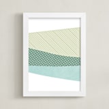 "mountain scape" - Art Print in aqua by R studio - Framed