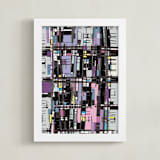 "Lavender City" - Art Print in Lavender by Jan Shepherd - Framed