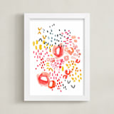 "Gesture" - Art Print in Coral by Kelly Ventura - Framed