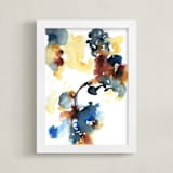 "Indigo Earth I" - Art Print in Indigo by Sonal Nathwani - Framed