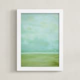 "A Day Away" - Art Print in chartreuse green by Debra Butler - Framed