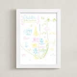 "Charleston, South Carolina Map" - Art Print in Turquoise by Megan Kelso - Framed