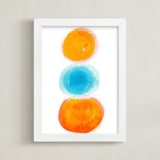 "Snowcone in Aruba" - Art Print in Orange Coral by Alex Isaacs Designs - Framed