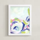 "Gardenia Abstracted" - Art Print in Spring Hues by Makewells - Framed