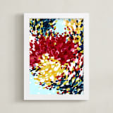 "Winter Bloom I" - Art Print in Warm Red by Katie Craig - Framed