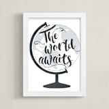 "World Awaits II" - Art Print in Light Grey by Johanna Phillips Huuva - Framed