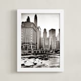 "Chicago Winter" - Art Print in City grey by Johanna Phillips Huuva - Framed