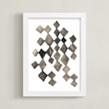 "hand painted diamond shapes" - Art Print in black by Ramoncita - Framed