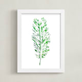 "Abstract Palm" - Art Print in Palm Green by Michelle Jean - Framed
