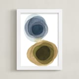 "earth and sky" - Art Print in indigo by Kelly Witmer - Framed