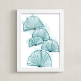 "Elegant Scallops" - Art Print in sea green by Amelia Gluba - Framed