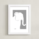 "The Quiet Elephant" - Art Print in Gentile grey by Rebecca Marchese - Framed