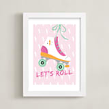 "Let's Roll Art" - Art Print in Magenta by Amber Barkley - Framed