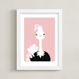 "Curly Girl" - Art Print in Petal Pink by Itsy Belle Studio - Framed