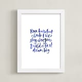 "Run Barefoot" - Art Print in Bright Denim by Roann Mathias - Framed