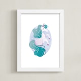 "One of a Kind Unicorn" - Art Print in Turquoise by Sam Dubeau - Framed