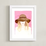 "Lady in Pink" - Art Print in Pink by Megan Kelso - Framed