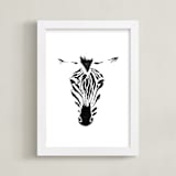 "Zealous Zebra" - Art Print in Black Ink by Inkblot Design - Framed