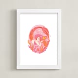 "Make a Splash Mermaid" - Art Print in Bubblegum by Sam Dubeau - Framed