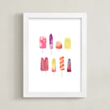 "Popsicle" - Art Print in Berry by Kelly Ventura - Framed