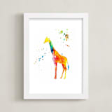 "Giraffe Laugh" - Art Print in Warm & Bright by Alex Isaacs Designs - Framed