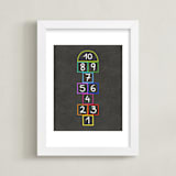 "The Hopscotch" - Art Print in Graphite by Paola Benenati - Framed