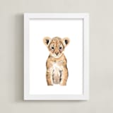 "Baby Animal Lion" - Art Print in Lion Mane by Cass Loh - Framed