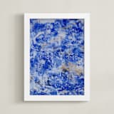 "Pond Reflection" - Art Print in Cornflower Blue by Camille Pietrow - Framed