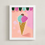 "La Gelateria" - Art Print in Pink Lemonade by Christina Cesario - Framed